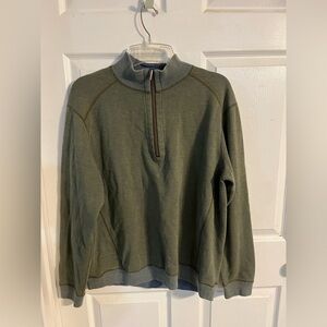 Tommy Bahama Men's Green Quarter-Zip Sweater